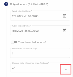 matkakulu summan muutos en 4