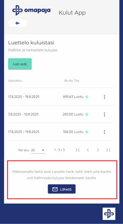 selainpohjainen kirjaus